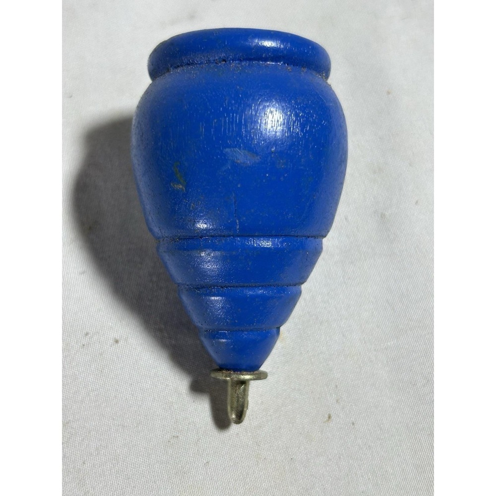 Vintage Wooden Blue Top Toy Kid Collectible Collect Child